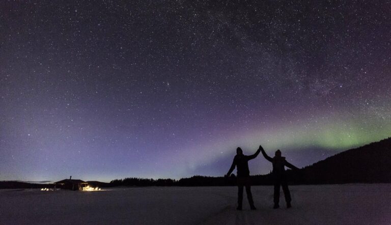 Aurora Nordlichter und Sterne